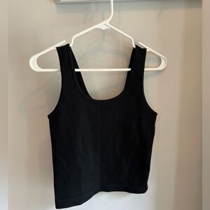 Black Ribbed Stretchy Tank NWOT